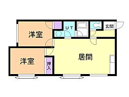 グレースヒル 2LDKの間取図画像