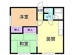 コーポサンシャイン 2LDKの間取図画像