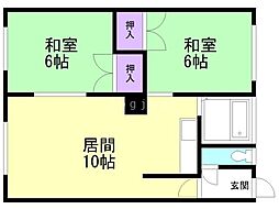 土田マンション 2LDKの間取図画像