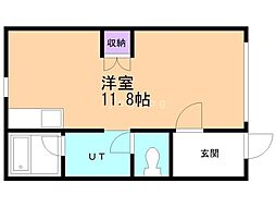 セカンド宮田 ワンルームの間取図画像