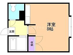 ディアコート ワンルームの間取図画像