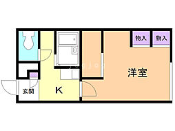 レオパレスウッドヴィレッジ 1Kの間取図画像