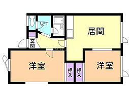 グランジュールB 2LDKの間取図画像