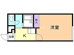 レオパレスM&T 1Kの間取図画像