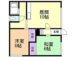 コーポフジサワ 2LDKの間取図画像