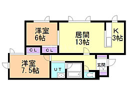 シティーハウスII 2階/D