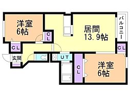 ドリームズ2 2LDKの間取図画像
