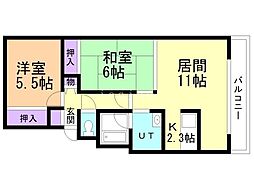 土屋ビル岩見沢 2LDKの間取図画像