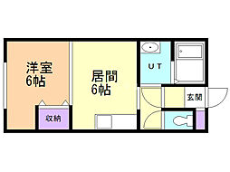 クリオ2・3 1DKの間取図画像