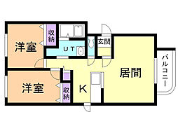 ビバーチェ 2LDKの間取図画像