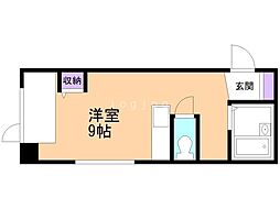 DERA2 ワンルームの間取図画像