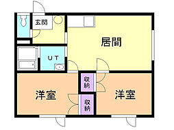 ウイング101 2LDKの間取図画像
