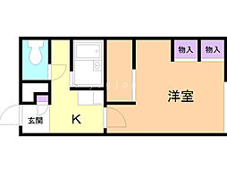 レオパレスルナセレーネ 1Kの間取図画像