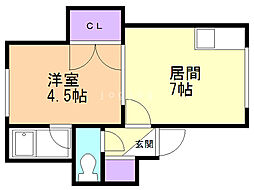 リーン・ドミトリー和泉 1DKの間取図画像
