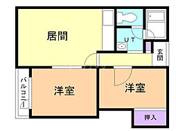 サンヒルズ 2LDKの間取図画像