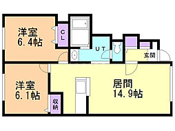 ベルローゼ4 2LDKの間取図画像