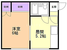 勝栄マンション 1DKの間取図画像