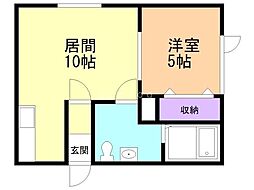 アーバン918弐番舘 1LDKの間取図画像