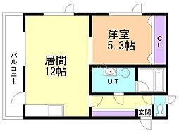 ノースサンライズ 1LDKの間取図画像