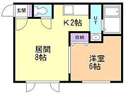 アルフレックス 1LDKの間取図画像