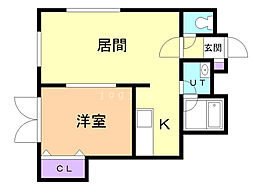 カーサスニップ 1LDKの間取図画像