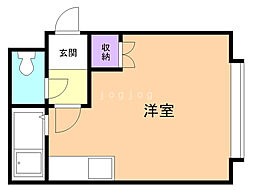 パブリックヴィラ2 ワンルームの間取図画像