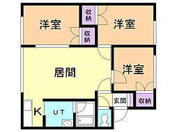 グローバルセブン3号 3LDKの間取図画像