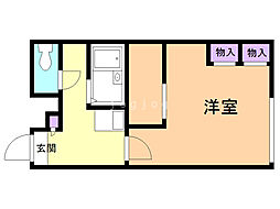 レオパレスルミエール 1Kの間取図画像