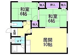 ハイツ白樺 2LDKの間取図画像