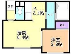 岩見沢市二条西4丁目マンション 1LDKの間取図画像