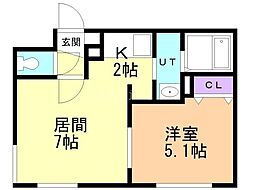 ソレイユ 1LDKの間取図画像