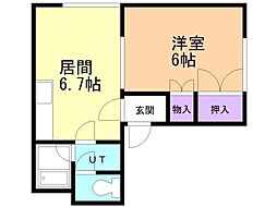 シティハイツ 1DKの間取図画像