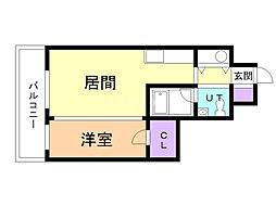 アーバンヴィレッジ岩見沢 1DKの間取図画像