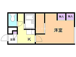 レオパレスグレイスポプラ 1Kの間取図画像