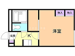 レオパレスディアコート 1Kの間取図画像