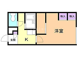 レオパレスツインズA 1Kの間取図画像