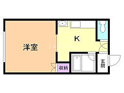 スーベニール南町 1Kの間取図画像