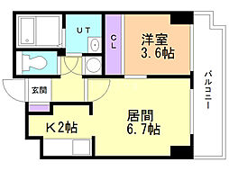 グレースカナリア 1DKの間取図画像