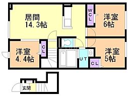 ラ カーサ・ミーアVI 3LDKの間取図画像