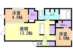 アレックス・コレーガC 2LDKの間取図画像