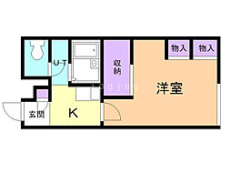レオパレスセレンテープ 1Kの間取図画像