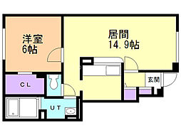 ル・シーニュ大和1 1LDKの間取図画像