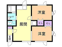 ノーザンストリーム 2LDKの間取図画像