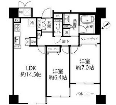2LDK 間取り