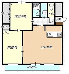 GRACECOURT高塚 2LDKの間取図画像