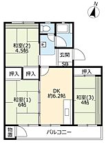 UR鈴蘭台第一 0039-0502 ｜ 兵庫県神戸市北区北五葉3丁目（賃貸マンション3DK・5階・52.55㎡） その2