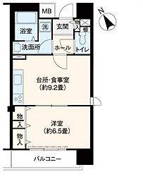 フレール新開地3丁目団地 1DKの間取図画像