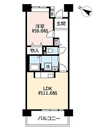 UR都市機構ルネシティ脇浜町3号棟 1LDKの間取図画像