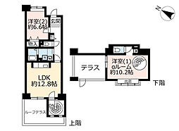 UR都市機構ルネシティ脇浜町3号棟 2LDKの間取図画像