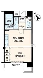 フレール新開地3丁目団地 1DKの間取図画像